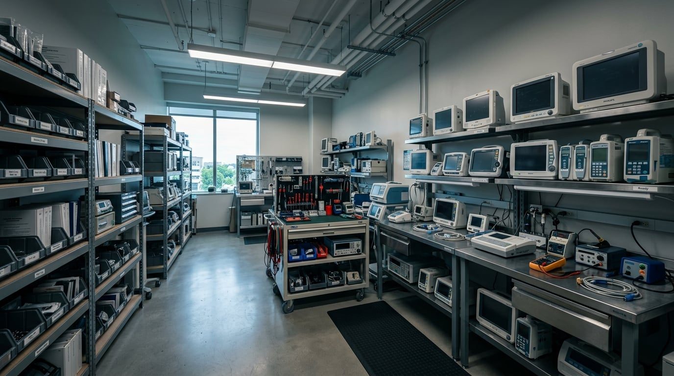 Modern hospital medical equipment room
